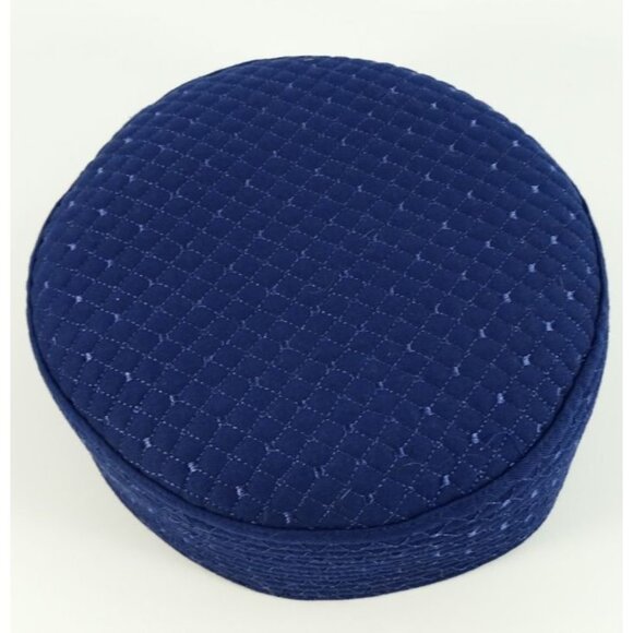 Men's Royal Blue Quilted Kufi Cap Prayer Hat Takiyah Topi Al-Hijaz Size 23 - Picture 2 of 7